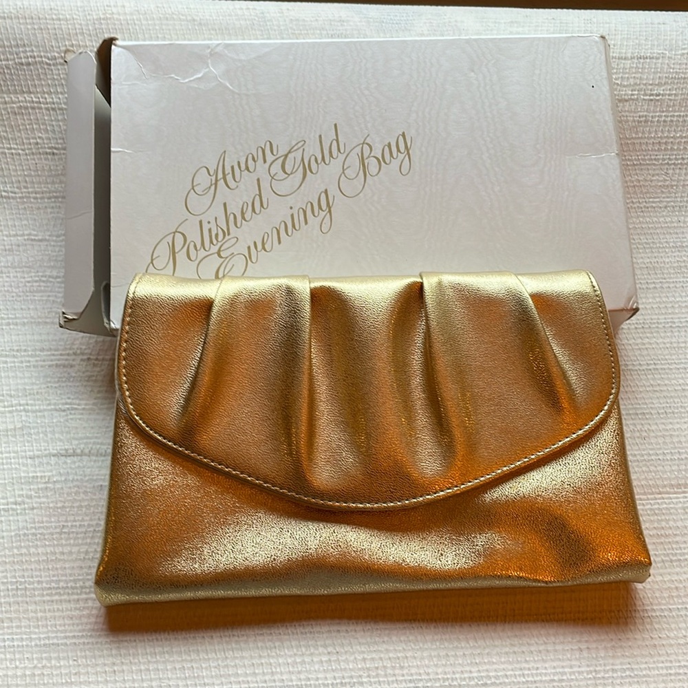 Polished gold evening bag clutch